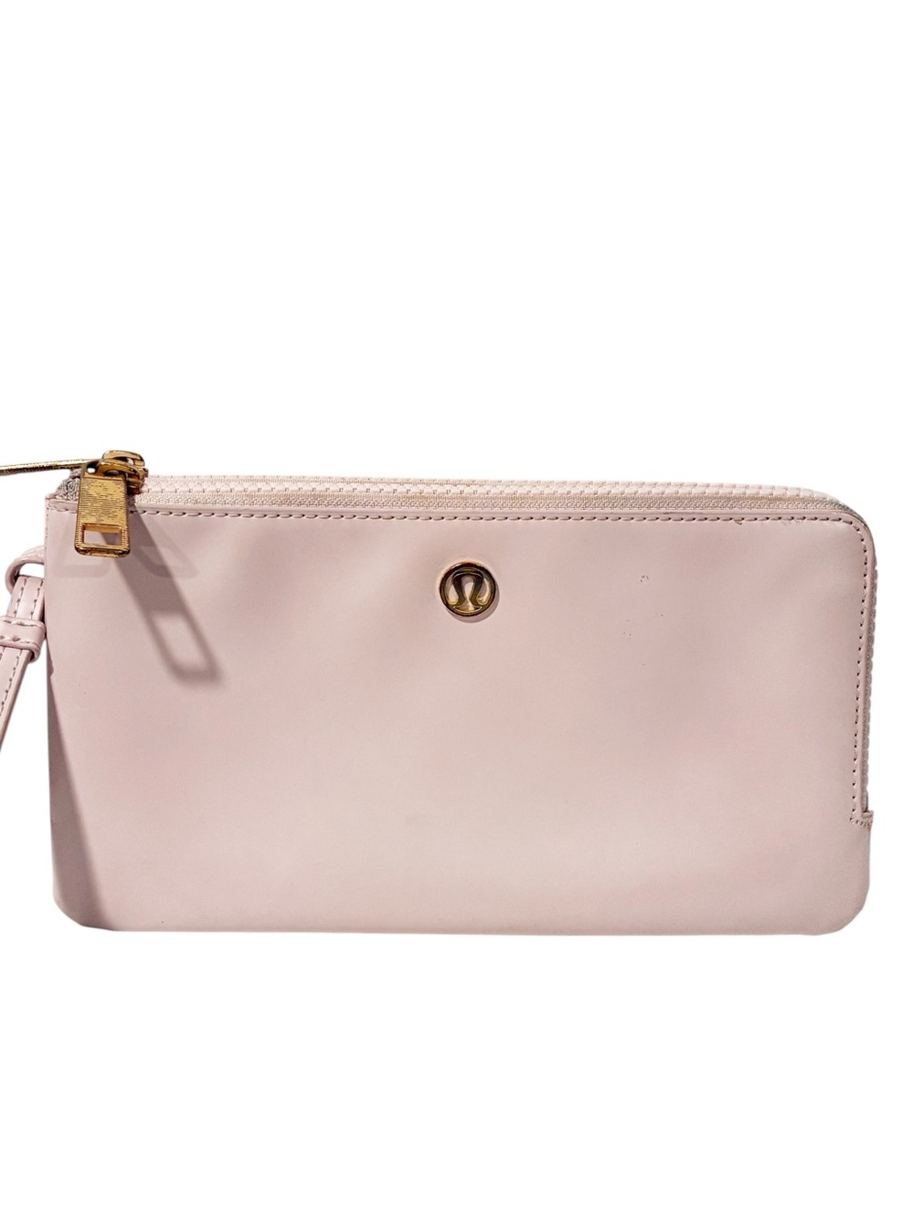 Lululemon Double Up Pouch Light Pink Gold Hardware Wristlet